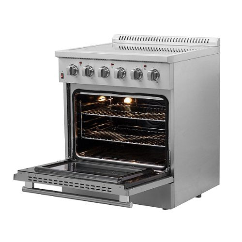 Forno Appliances - 30 in. Wide 4 Elements Galiano Alta Qualita 4.32 Cu. Ft. Freestanding Electric Range with True Convection Oven - Stainless Steel