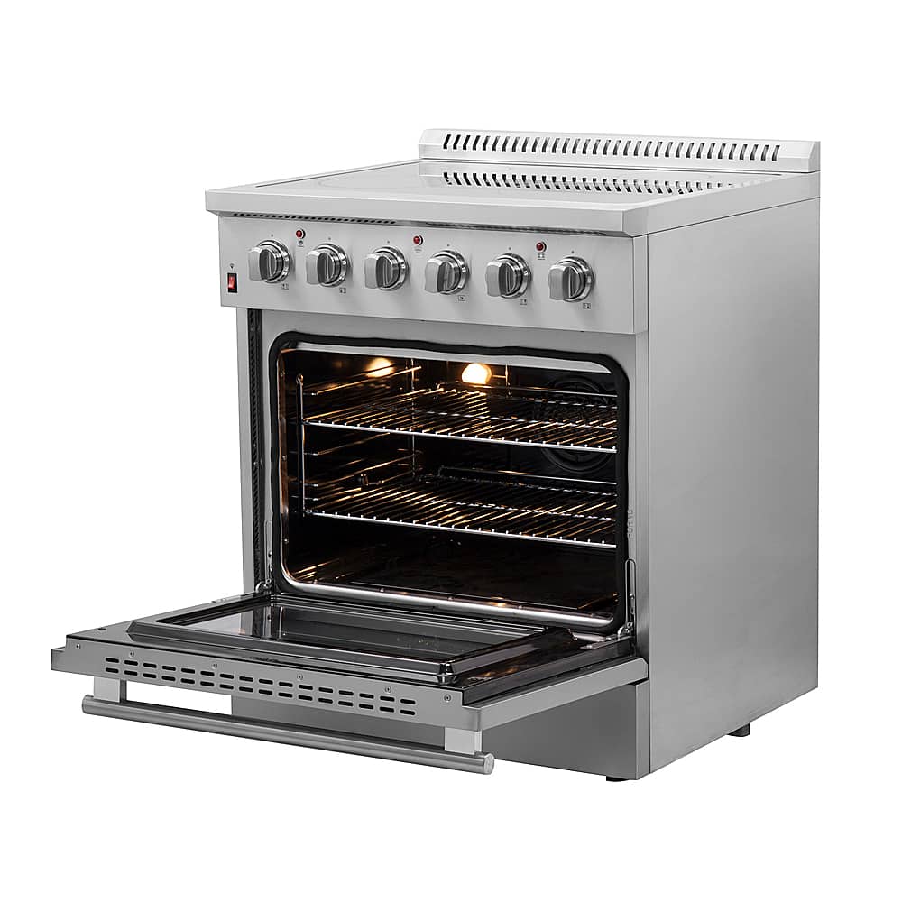 Forno Appliances - 30 in. Wide 4 Elements Galiano Alta Qualita 4.32 Cu. Ft. Freestanding Electric Range with True Convection Oven - Stainless Steel