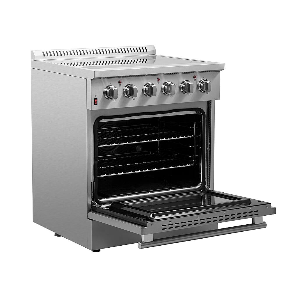 Forno Appliances - 30 in. Wide 4 Elements Galiano Alta Qualita 4.32 Cu. Ft. Freestanding Electric Range with True Convection Oven - Stainless Steel