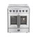 Forno Appliances - 30 in. Wide 4 Elements Galiano Alta Qualita 4.32 Cu.Ft. Freestanding Electric Range w\ French Doors and True Convection - Stainless Steel