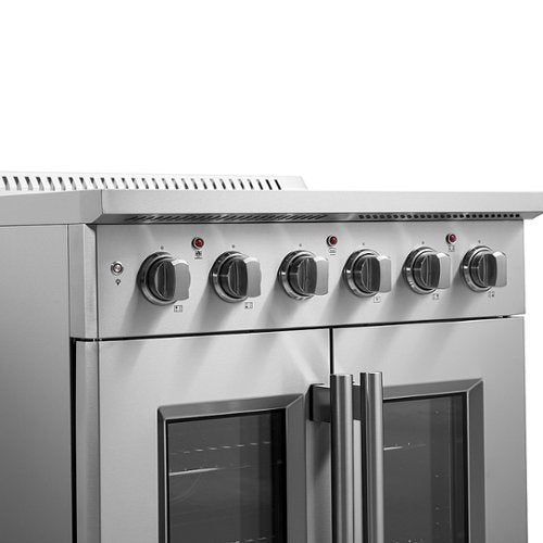 Forno Appliances - 30 in. Wide 4 Elements Galiano Alta Qualita 4.32 Cu.Ft. Freestanding Electric Range w\ French Doors and True Convection - Stainless Steel