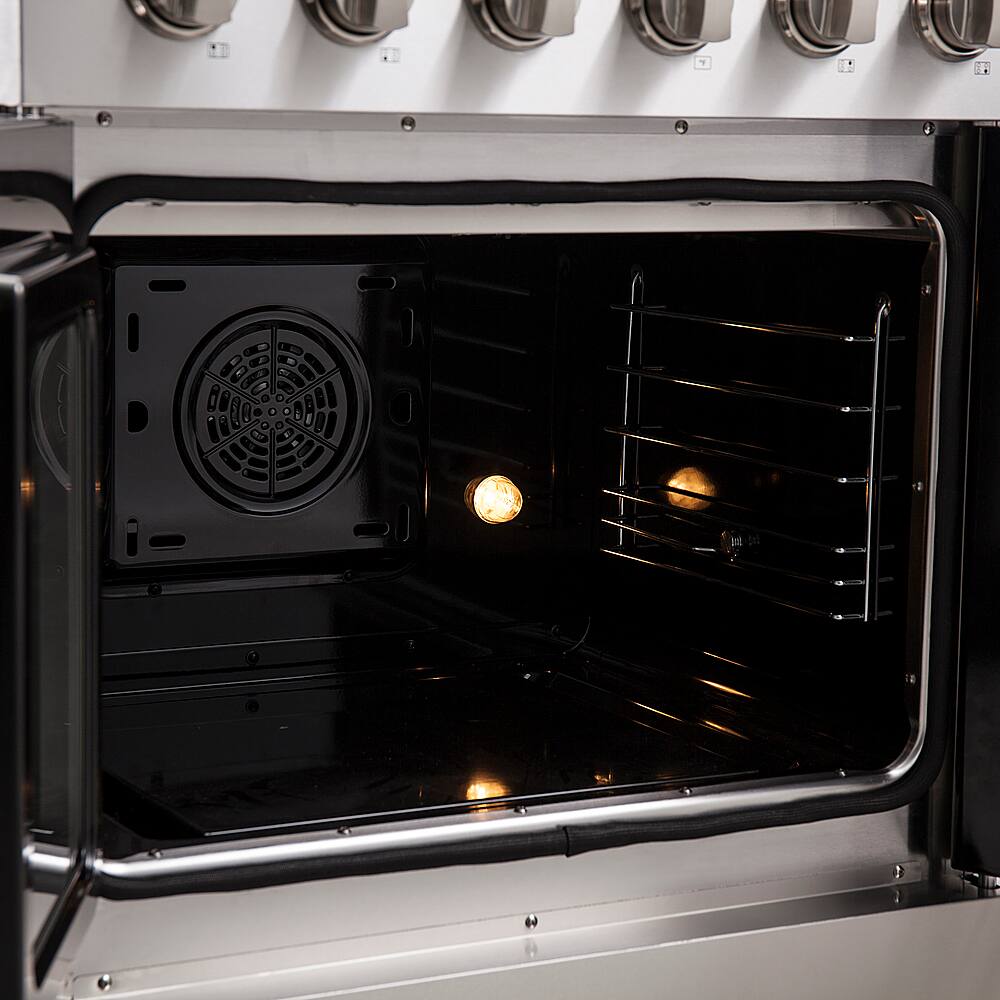 Forno Appliances - 30 in. Wide 4 Elements Galiano Alta Qualita 4.32 Cu.Ft. Freestanding Electric Range w\ French Doors and True Convection - Stainless Steel