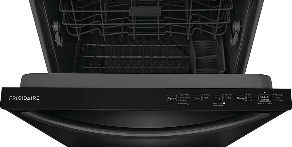 Frigidaire - 24" Top Control Built-In Plastic Tub Dishwasher with MaxDry 52 dBA - Black