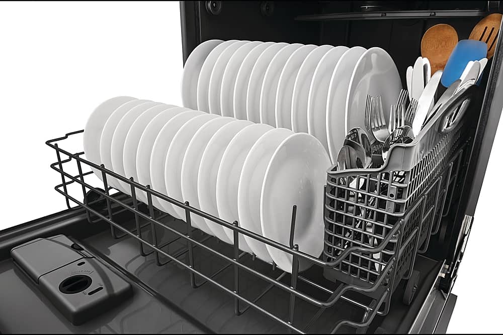 Frigidaire - 24" Top Control Built-In Plastic Tub Dishwasher with MaxDry 52 dBA - Black