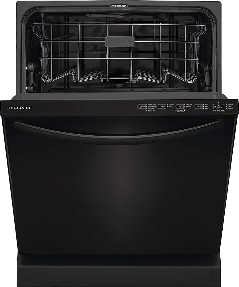 Frigidaire - 24" Top Control Built-In Plastic Tub Dishwasher with MaxDry 52 dBA - Black