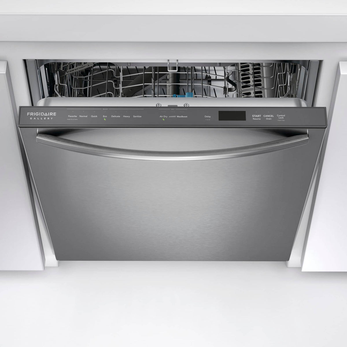 Frigidaire - Gallery 24" Top Control Built-In Stainless Steel Tub Dishwasher with Third Rack, CleanBoost Technology, and 47 dBA - Stainless Steel