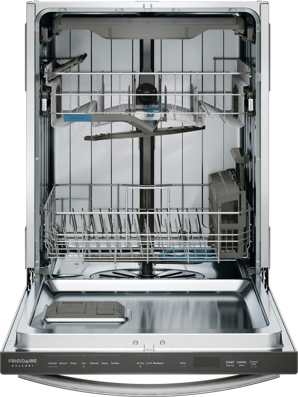 Frigidaire - Gallery 24" Top Control Built-In Stainless Steel Tub Dishwasher with Third Rack, CleanBoost Technology, and 47 dBA - Stainless Steel
