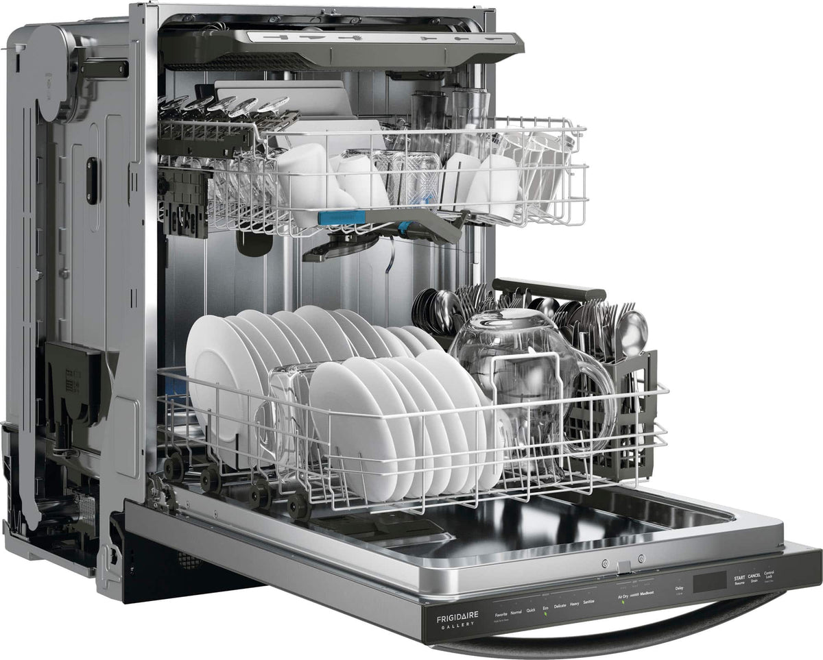 Frigidaire - Gallery 24" Top Control Built-In Stainless Steel Tub Dishwasher with Third Rack, CleanBoost Technology, and 47 dBA - Stainless Steel