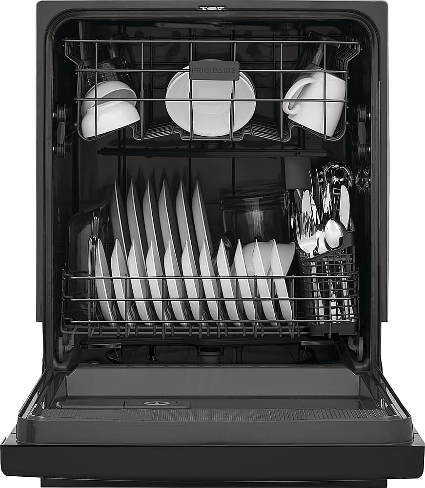 Frigidaire - 24" Front Control Built-In Plastic Tub Dishwasher with MaxDry, 54 dBA - Black