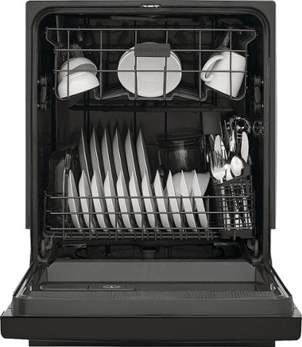Frigidaire - 24" Front Control Built-In Plastic Tub Dishwasher with MaxDry, 54 dBA - Black