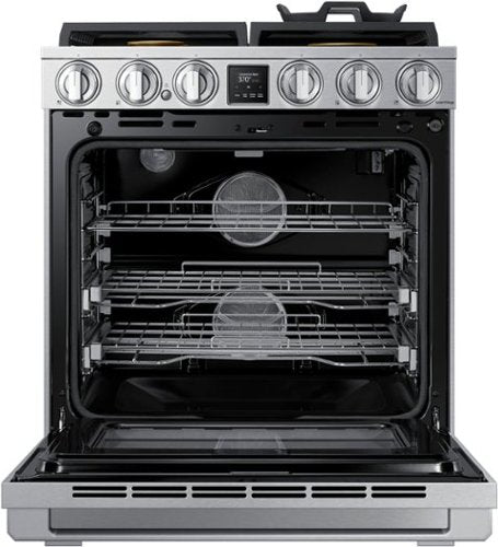 Dacor - 30 in. Wide 4 Burner Transitional 6.3 Cu. Ft. Freestanding Dual Fuel Four-Part Pure Convection Pro-Range with Self Clean - Silver Stainless Steel