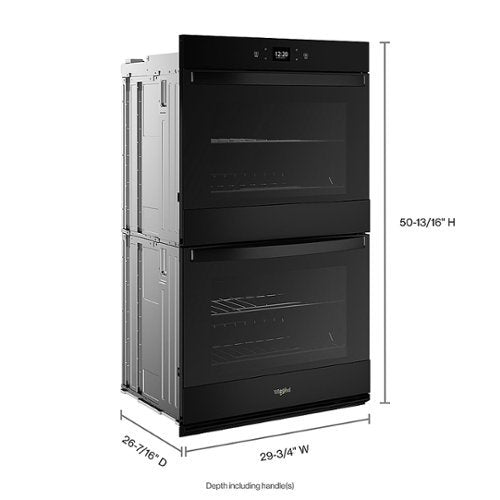 Whirlpool - 27" Smart Built-In Electric Convection Double Wall Oven with Air Fry - Black