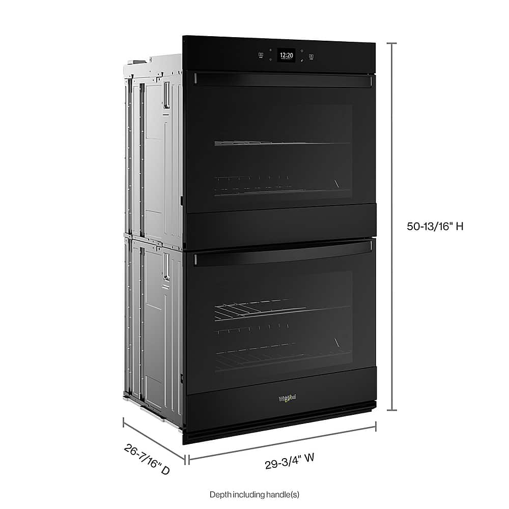 Whirlpool - 27" Smart Built-In Electric Convection Double Wall Oven with Air Fry - Black