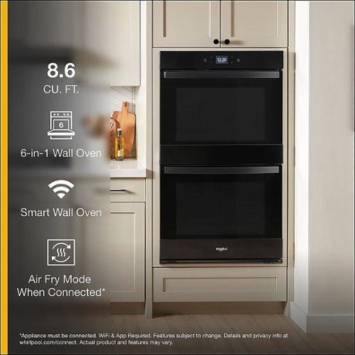 Whirlpool - 27" Smart Built-In Electric Convection Double Wall Oven with Air Fry - Black