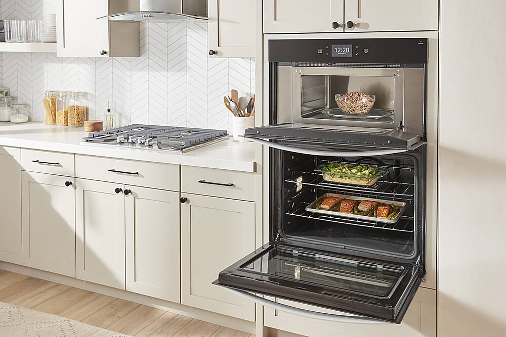 Whirlpool - 30" Smart Built-In Electric Combination Wall Oven with Air Fry - Black Stainless Steel