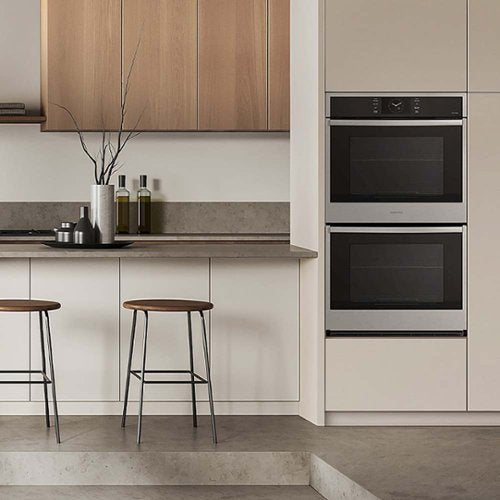 Samsung - 30" Built-In Electric Convection Double Wall Oven with Steam Cook - Stainless Steel