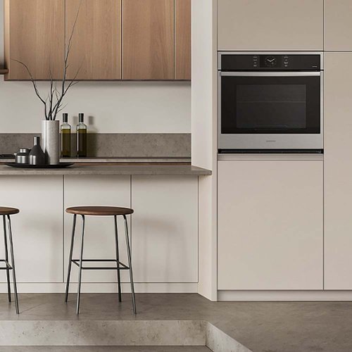 Samsung - 30" Built-In Single Electric Convection Wall Oven with Steam Cook - Stainless Steel