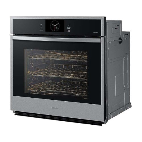 Samsung - 30" Built-In Single Electric Convection Wall Oven with Steam Cook - Stainless Steel
