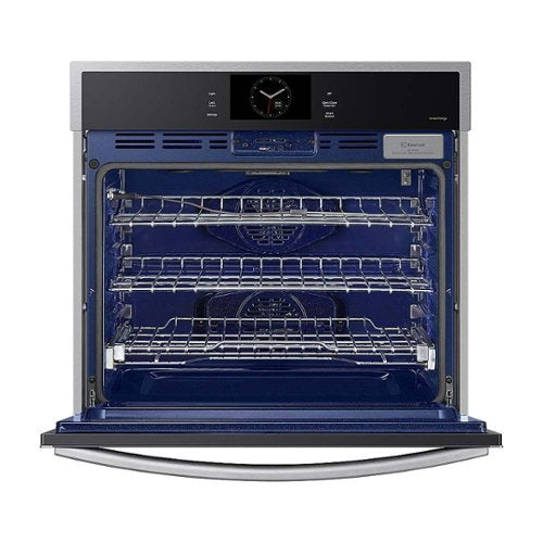 Samsung - 30" Built-In Single Electric Convection Wall Oven with Steam Cook - Stainless Steel