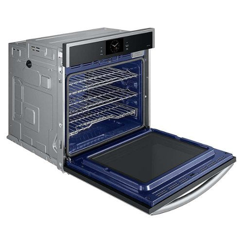 Samsung - 30" Built-In Single Electric Convection Wall Oven with Steam Cook - Stainless Steel
