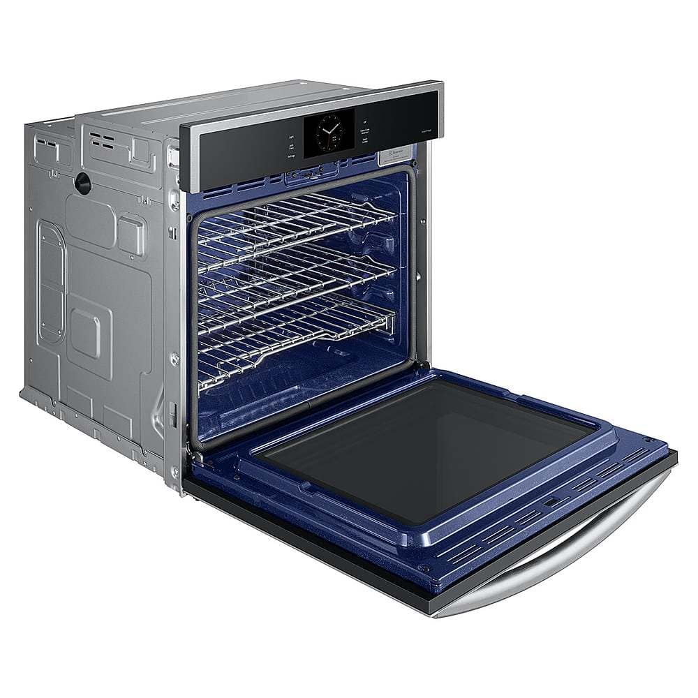 Samsung - 30" Built-In Single Electric Convection Wall Oven with Steam Cook - Stainless Steel