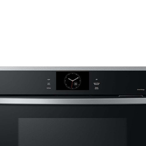 Samsung - 30" Built-In Single Electric Convection Wall Oven with Steam Cook - Stainless Steel