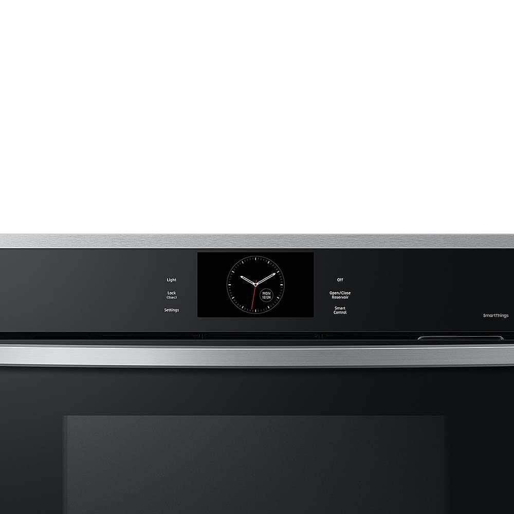 Samsung - 30" Built-In Single Electric Convection Wall Oven with Steam Cook - Stainless Steel