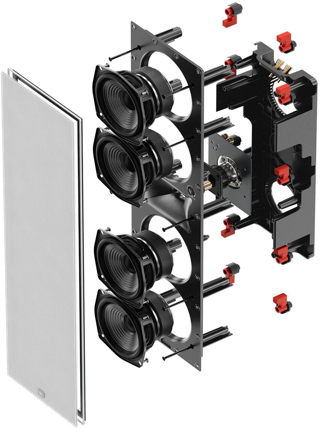 JBL - Studio 6 Quad-5.25" 2-Way In-Wall Speaker (Each) - Black
