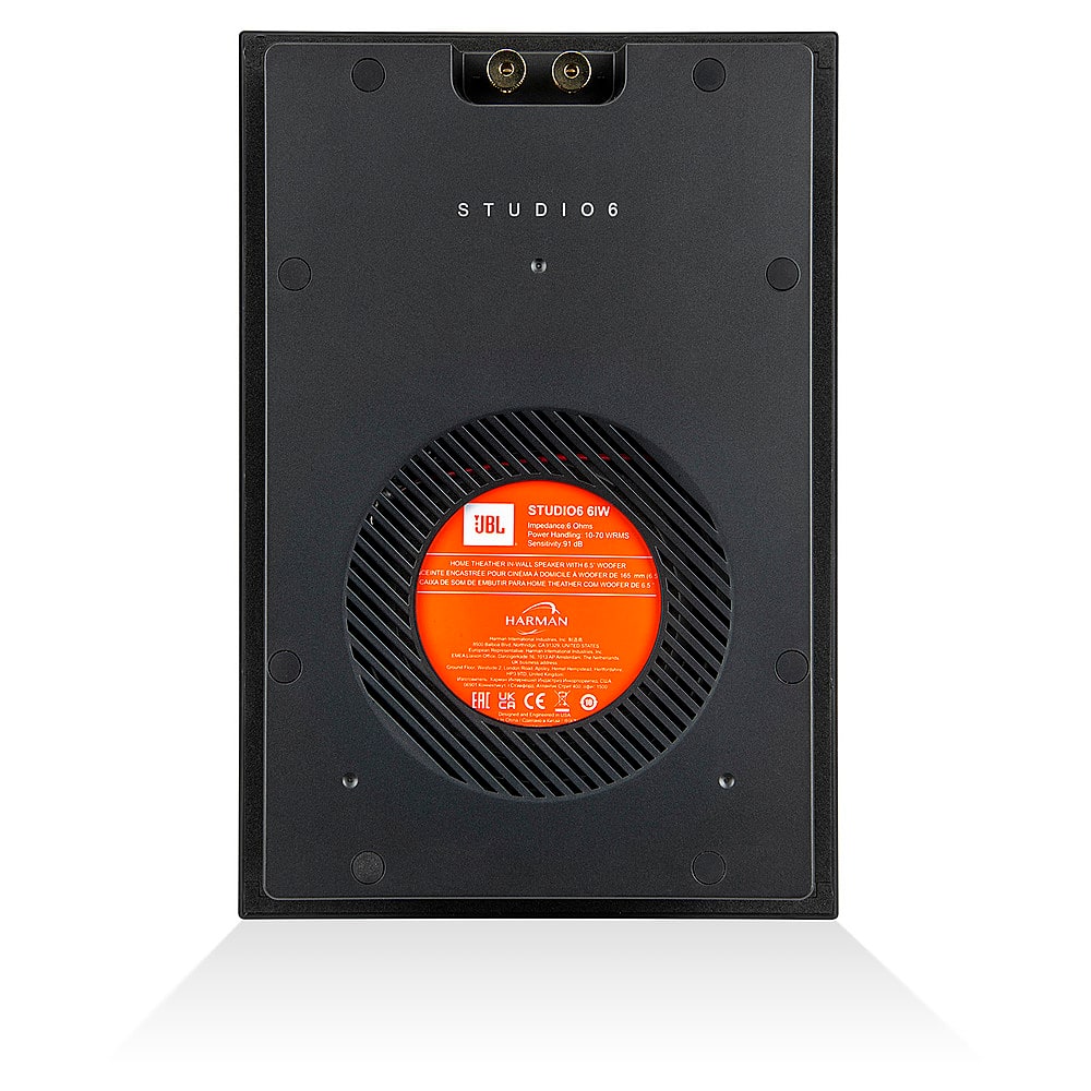 JBL - Studio 6 6.5" 2-Way In-Wall Speaker with Compression Tweeter (Each) - Black