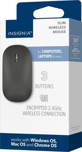 Insignia™ - Wireless Optical 3-Button Mouse - Wireless - Black