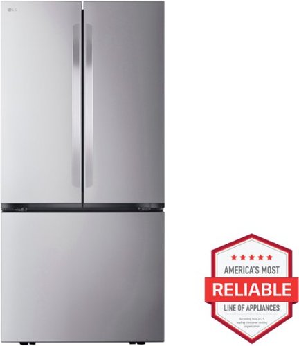 LG - 33-in Wide Counter-Depth MAX 20.8 Cu. Ft. French Door Smart Refrigerator with Ice - Stainless Steel
