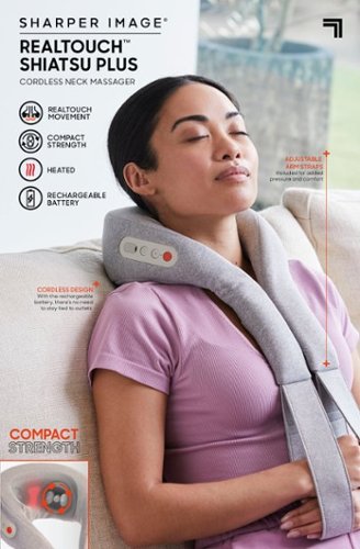 Sharper Image - Realtouch Shiatsu Plus Cordless Neck Massager - Gray