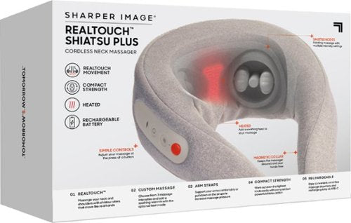 Sharper Image - Realtouch Shiatsu Plus Cordless Neck Massager - Gray