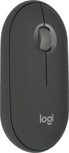 Logitech - Pebble Mouse 2 M350s Slim Lightweight Wireless Bluetooth Optical Silent Ambidextrous Mouse with Customizable Buttons - Wireless - Graphite