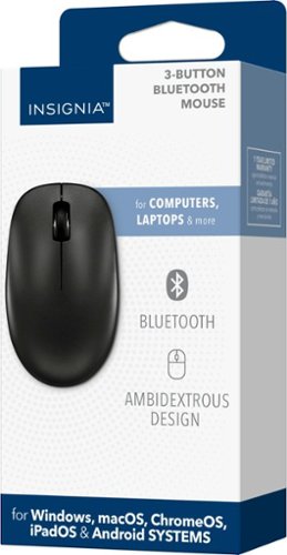 Insignia™ - Bluetooth 3-Button Mouse - Wireless - Black