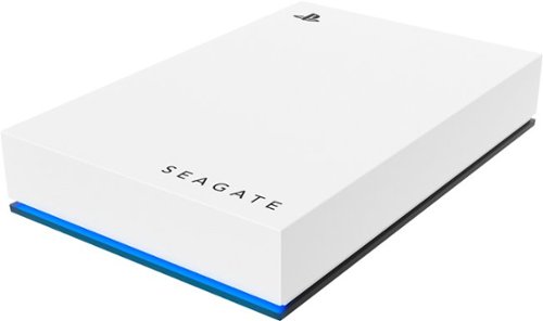 Seagate - Game Drive for PlayStation Consoles 5TB External USB 3.2 Gen 1 Portable Hard Drive with Blue LED Lighting - White
