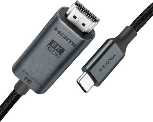 Insignia™ - 6’ 8K Ultra HD USB-C to HDMI 2.1 Braided Cable - Black