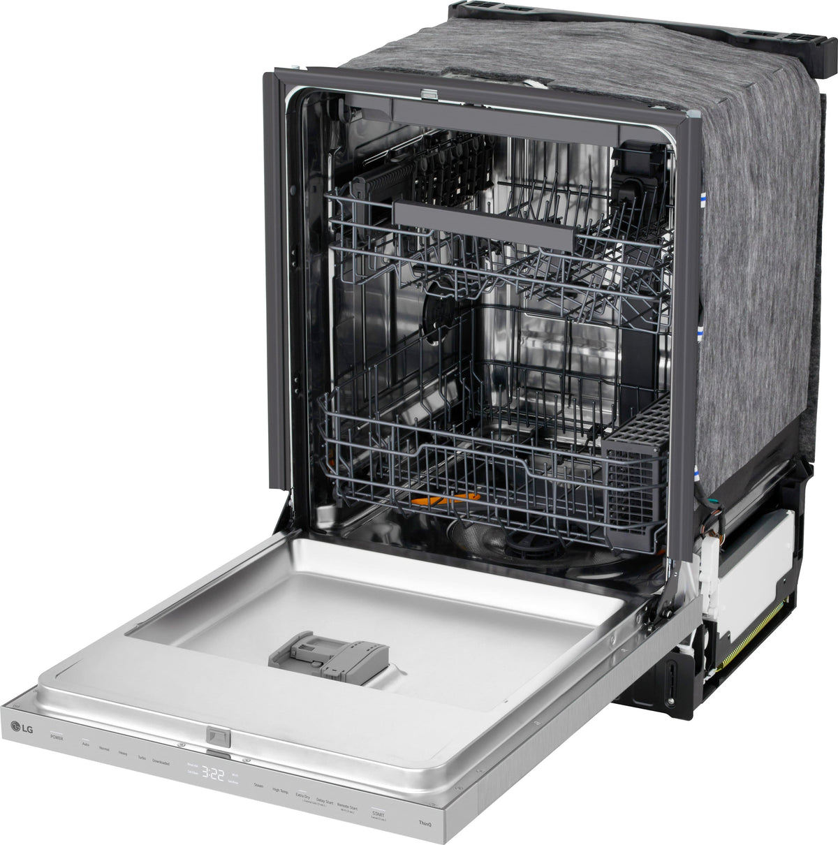 LG - FlushFit 24" Top Control Smart Built-In Stainless Steel Tub Dishwasher with 3rd Rack, AutoVent Dry and 46dBA - Stainless Steel