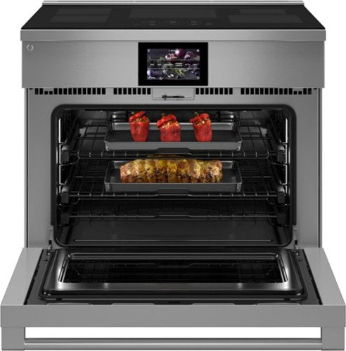Monogram - 36 in. Wide 5 Elements 5.75 Cu. Ft. Slide-In Electric Induction True Convection Range with Precision Cooking - Stainless Steel