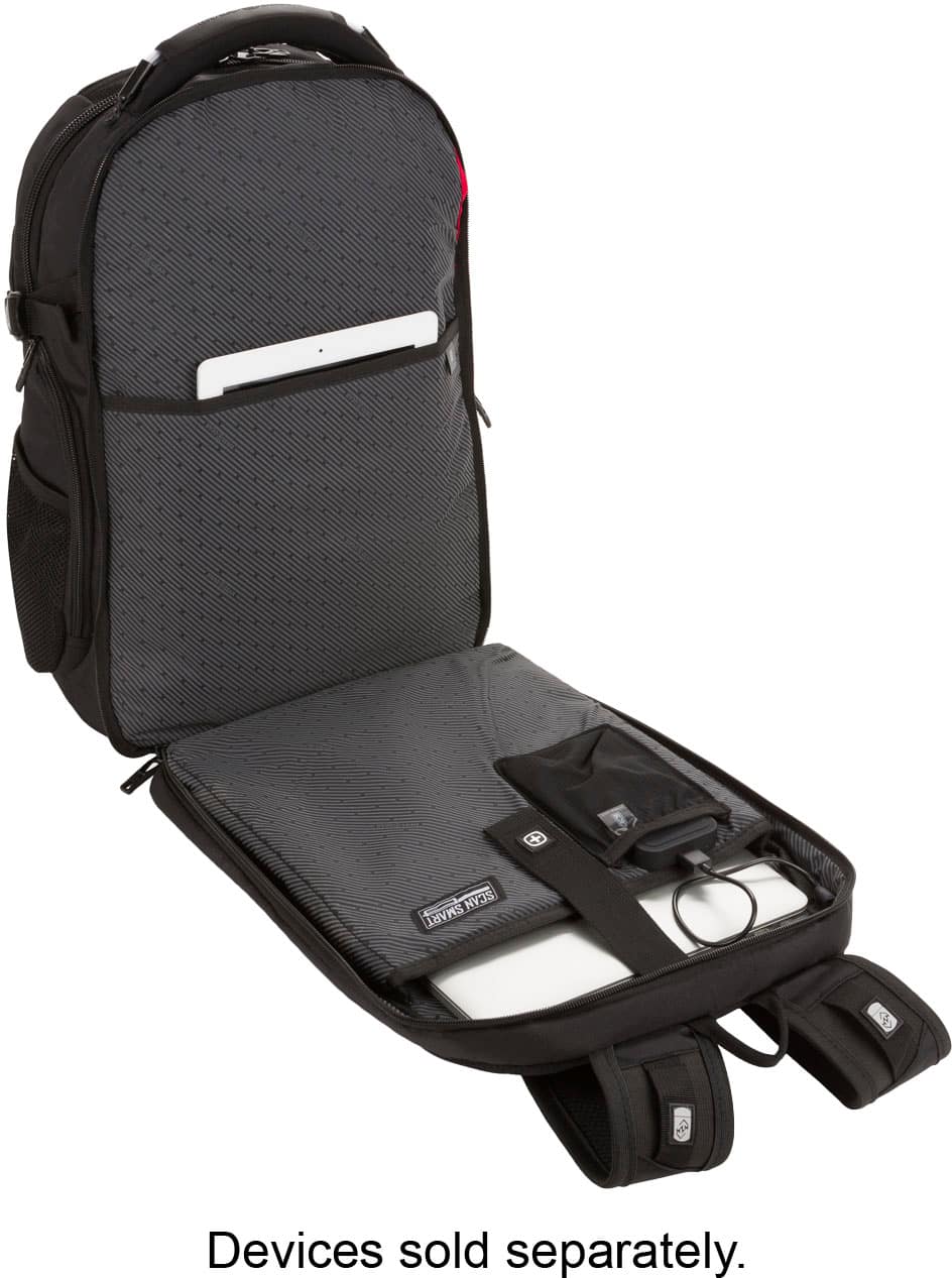 SwissGear - Commander USB ScanSmart Laptop Backpack - Black