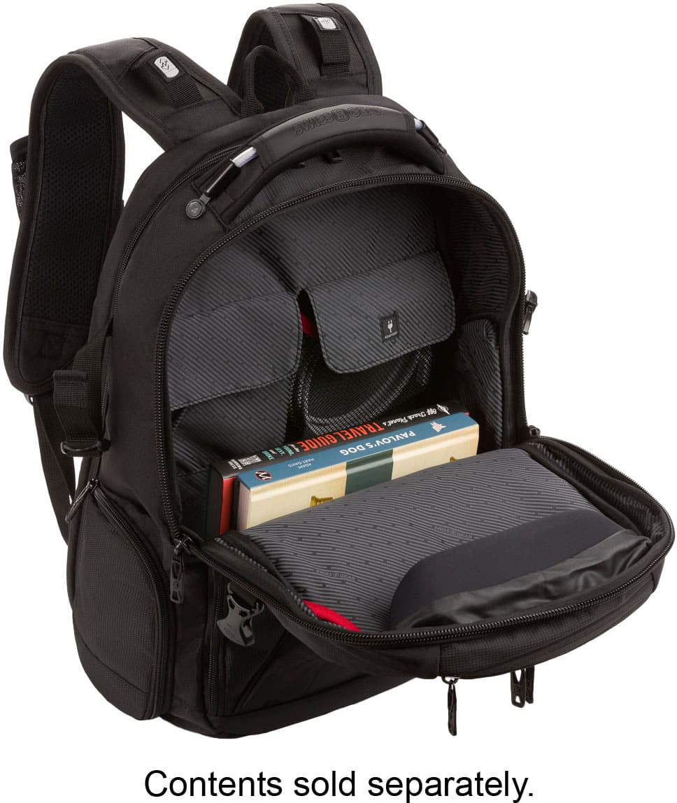 SwissGear - Commander USB ScanSmart Laptop Backpack - Black