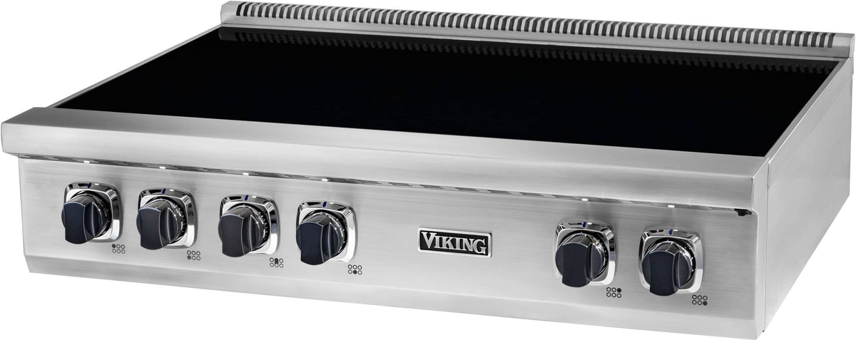 Viking - 36 in. Wide 6 Element Induction Rangetop - Stainless/Black glass