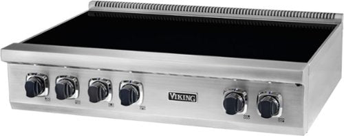 Viking - 36 in. Wide 6 Element Induction Rangetop - Stainless/Black glass