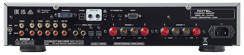 Rotel - A12MKII 60W 2-Ch Integrated Stereo Amplifier - Black