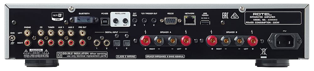 Rotel - A14MKII 80W 2-Ch Integrated Stereo Amplifier - Black