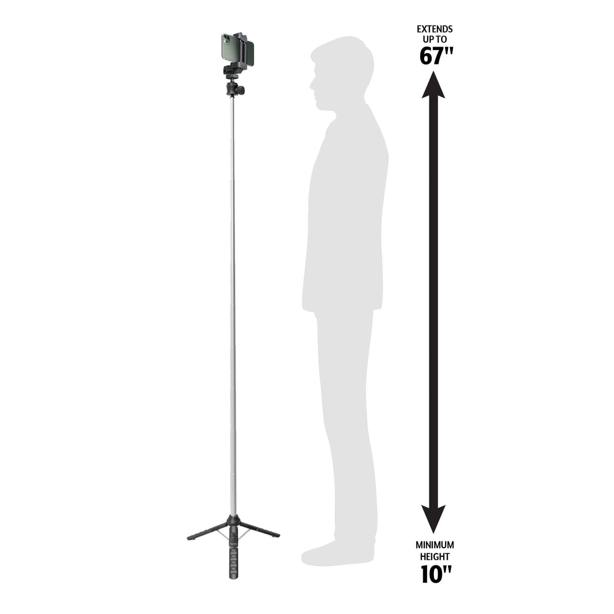 Bower - Multipod Pro 67-inch Tripod - Black