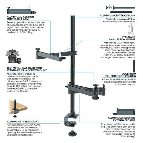 Bower - Camera Desk Mount Stand