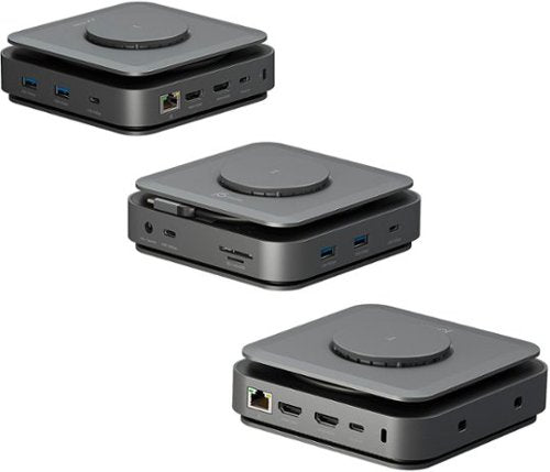 j5create - USB-C Dual 4K HDMI Docking Station with 15W Wireless Charging - Space Gray