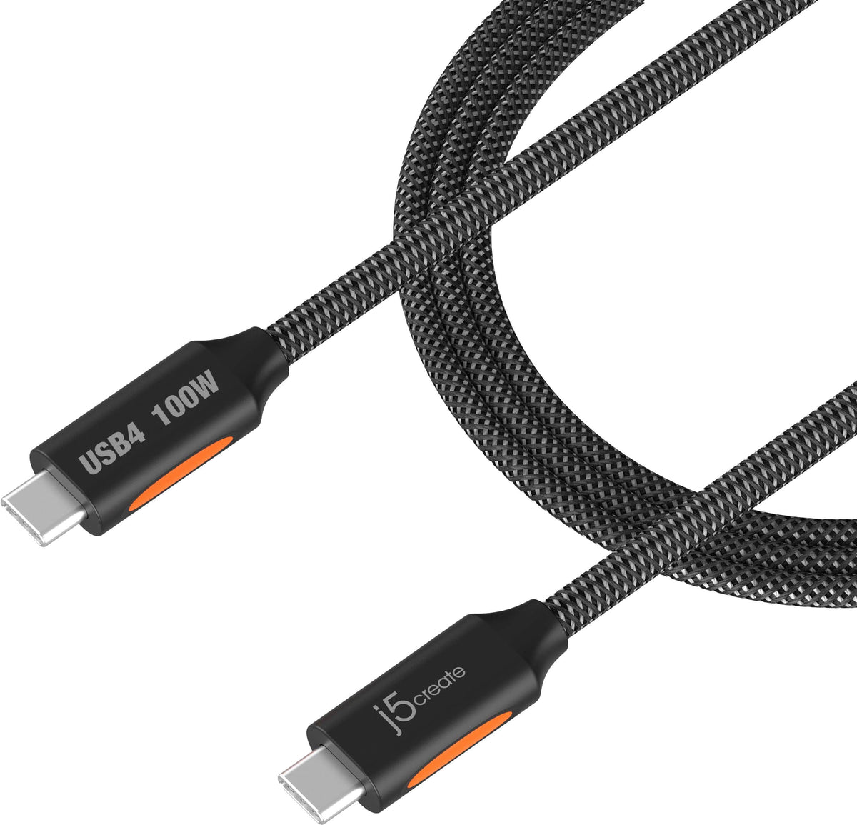 j5create - USB4 40Gbps Full-Featured USB-C Coaxial Cable for Mac, PC and More - Black