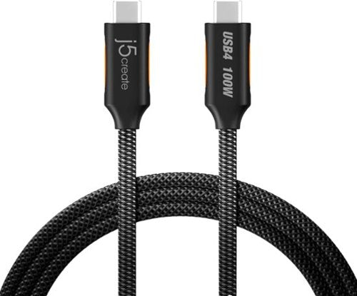 j5create - USB4 40Gbps Full-Featured USB-C Coaxial Cable for Mac, PC and More - Black